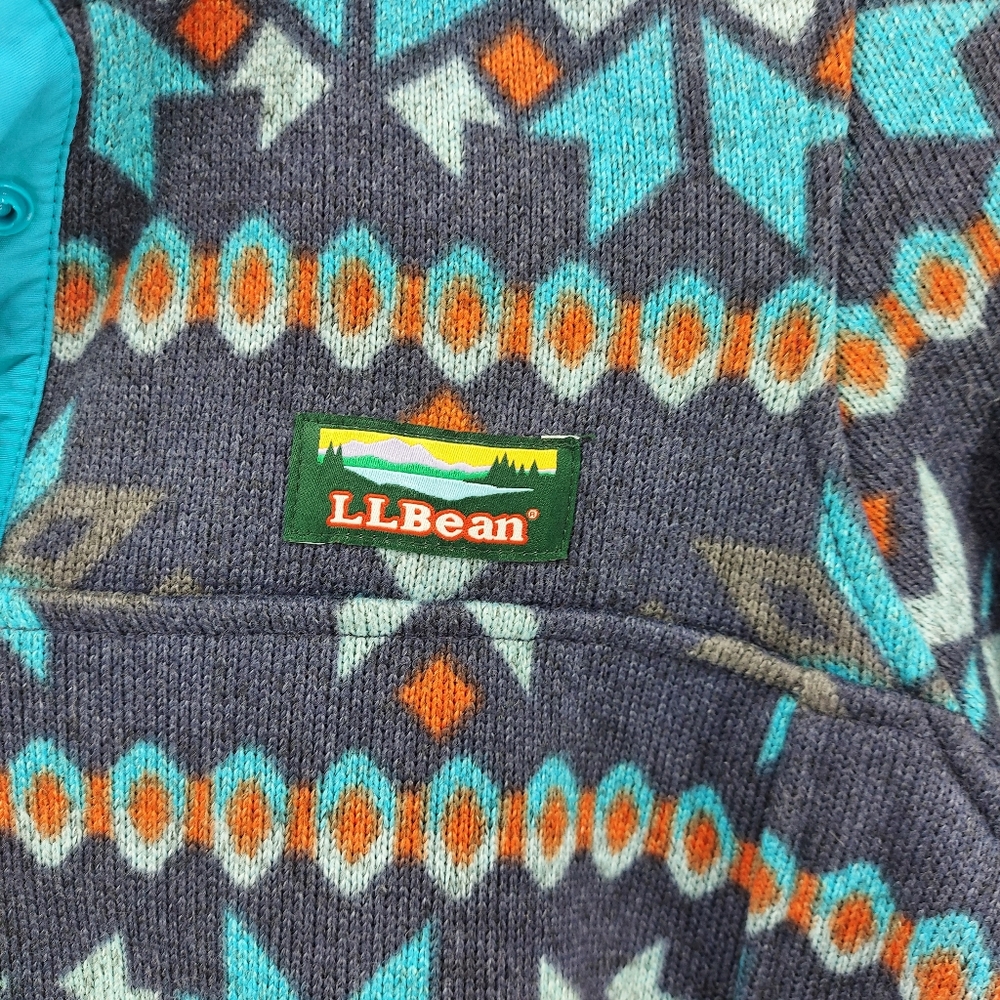 L.L.Bean patterned half snap pullover sweater Size XS - Picture 2 of 6